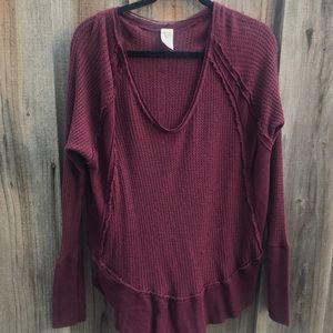 Free People We The Free Burgundy Top
